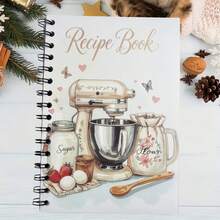 1pc Personalized Recipe Notebook - Handmade Spiral Notebook - Blank Recipe Book, For Organizing Your Home Recipes, Recipe Notebook Where You Can Write Down Your Own Recipes. - Multicolor - View 2