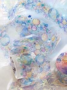 1卷全息银色不规则胶带，浮梦系列，冰晶PET 3D剪贴簿底衬DIY贴纸 - 彩色 - 查看 8