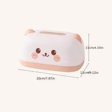 1pc Cute Cartoon Tissue Box, Large Capacity Desktop Paper Towel Holder For Home, Living Room, Dining Room - Multicolor - View 4