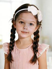 Toddler Girls Bow Decor Headband - Beige - View 2