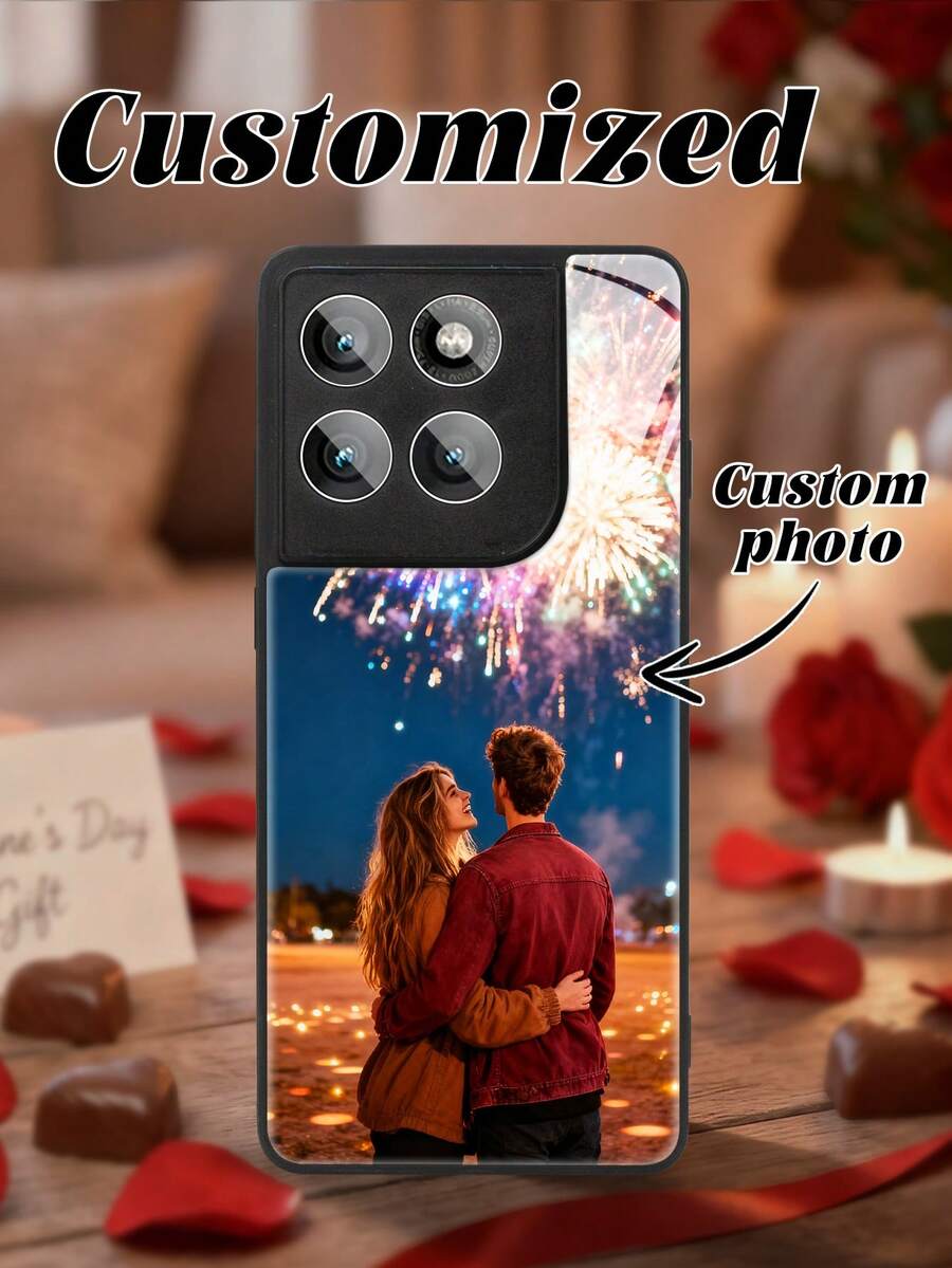 1个定制情侣高清手机壳，兼容摩托罗拉Moto G85、A17/A55/A56/A54/A53/A56/S25，兼容 11/12/13/14/15/16/17 Pro Max，趣味手机壳，圣诞礼物，送给朋友或女性的礼物 - 黑色 - 查看 1
