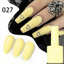 GMUME Gel Nail Polish No. 027, Pastel Butter Yellow, Soft Creamy Lemon Color, UV LED Soak Off Nail Art Lacquer, 7.5ml DIY Manicure - Yellow Gold - View 7