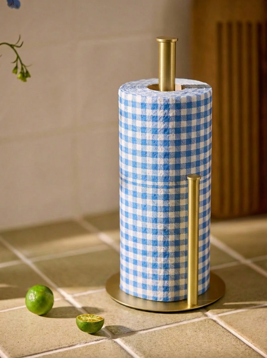 Cirelle Soporte para caja de pañuelos de acero inoxidable, estante multifuncional para toallas de cocina, dispensador de envoltorios, estante de baño, funda premium para caja de pañuelos, decoración de mesa, regalo festivo, incluye accesorios de instalación, color aleatorio (dorado/negro)