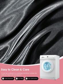 1pc Satin Extended Body Pillowcase, Silk Pillow Case For Hair And Skin, Luxurious And Silky Smooth, Ultra Soft And Breathable, No Filler, Machine Washable, Oeko-Tex Certified - Black - View 5