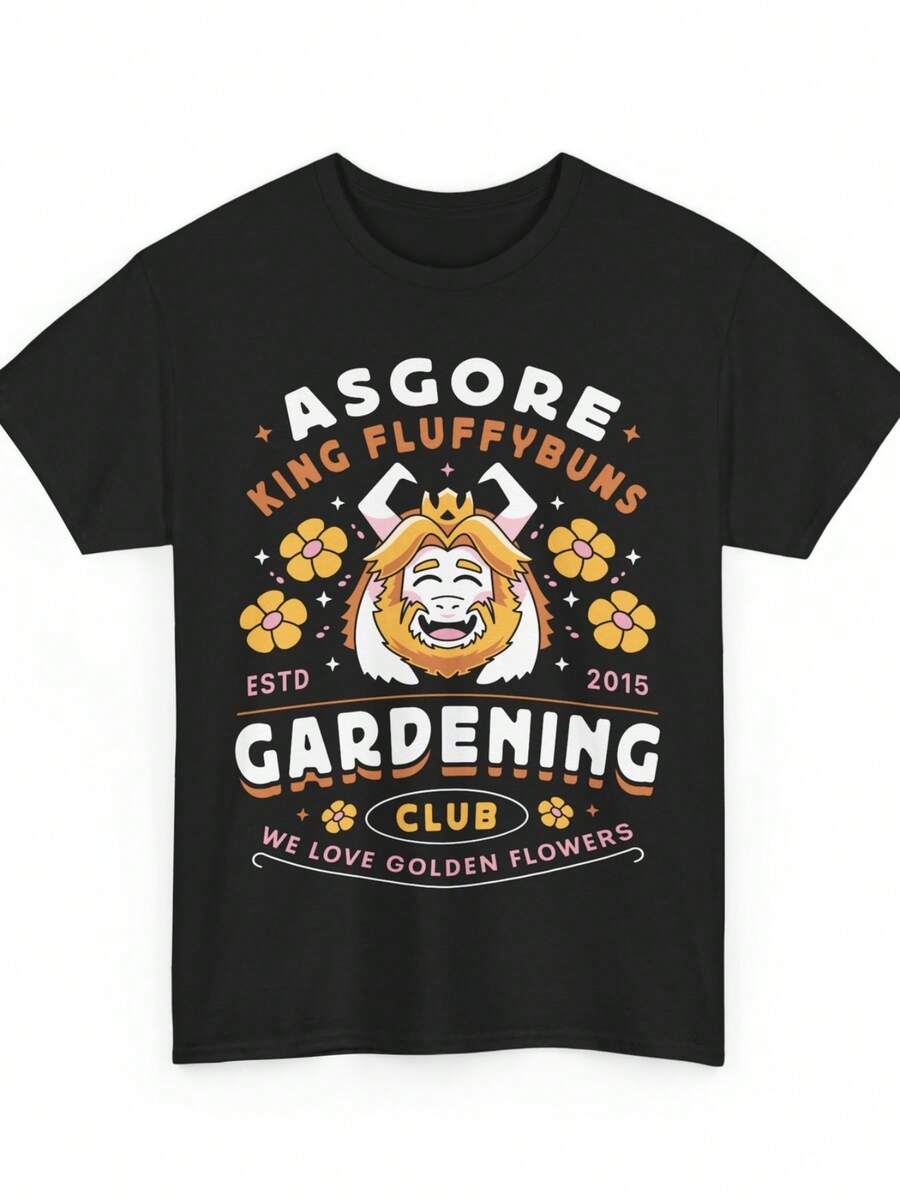 Asgore Gardening Club Unisex T-Shirt. Undertale Video Game. Sans. Papyrus. RPG. - 黑色 - 查看 1
