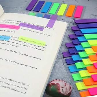700 Sheets Waterproof Color Index Stickers Index Stickers Student Reading Markers 5pcs Markers Colorful Transparent Waterproof Sticky Notes