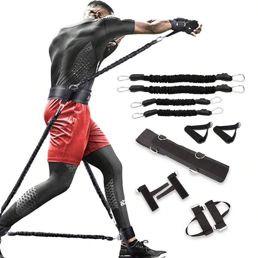 Set de 12 piezas de entrenamiento de boxeo con resistencia. Boxeo con resistencia - Set de boxeo con resistencia de alta resistencia, adecuado para entrenamiento de boxeo, taekwondo en casa, equipo de entrenamiento de fuerza de boxeo, ejercicios de piernas y brazos, entrenamiento de Body completo, sin batería requerida