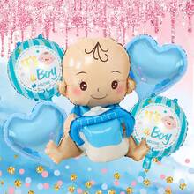 1/2/5 قطعة بالون جلوس كشف الجنين 4D، بالون ورقي بتصميم حلمة زجاجة رضاعة بلون أزرق وزهري لصبي وبنت، مناسب لحفلة كشف الجنين، حفلة استقبال المولود الجديد، ديكور حفلة عيد الميلاد الأول، دعائم للصور، ديكور بألوان زرقاء وزهرية - متعدد الألوان - مشاهدة 11