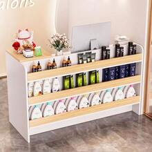 Mostrador De Recepción Con Cajón Y Estantes Multifuncional - Blanco - Ver 4