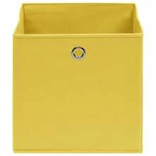 Boîtes de rangement vidaXL, lot de 4, jaunes, 32 x 32 x 32 cm, en tissu - Jaune citron - Voir 3