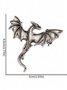 1PC New Product Personalized Men's Brooch Pin Jewelry Women's Accessories Alloy Viking Domineering Fire Dragon Retro Jewelry - Fashion - View 9