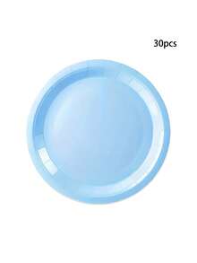 100 piezas de platos de papel negro, 50 piezas de 9 pulgadas y 50 piezas de 7 pulgadas de platos desechables de postre de Halloween, adecuados para el Día de San Valentín, el té de la tarde, la fiesta del bebé, el cumpleaños y otras ocasiones. - Multicolor - Ver 12