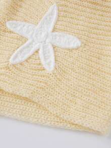 Women's Knit Shorts Casual Slim Fit Stylish Decorative Starfish Ribbed Elastic Mid Rise Shorts For Spring/Summer - Yellow - View 9