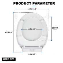Royalswill Soft Close White Quick Release Square Toilet Cover 360 Adjustable Hinged Standard Toilet Cover Loo Seat Bathroom Decor Summer - O-type Toilet Cover - View 7