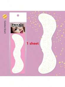 1片闪亮银色雀斑贴纸，女士闪亮雀斑脸部临时纹身，防水，适合舞蹈、音乐派对妆容和情人节。 - 彩色 - 查看 18