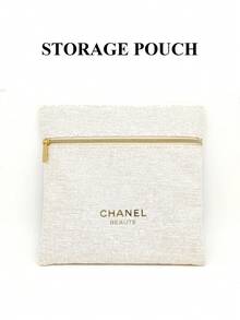 CHANEL Túi đựng mỹ phẩm vuông màu bạch kim dung tích lớn, túi đựng đồ trang điểm di động, túi xách trang điểm - bạch kim - Xem 6