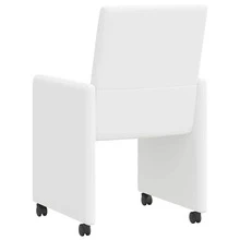 vidaXL Chaises de salle à manger avec roues avec des roues 2 pcs Blanc - Blanc - Voir 6