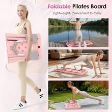 1pc Pilates Skateboard (With Auto-Return Board) - 4-In-1 Foldable Home Fitness Board, Full Body Workout System, Suitable For Strength Training, Cardio Exercise And Home Fitness