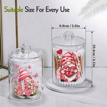 4 paquetes de cajas de almacenamiento transparentes para el Día de San Valentín, juego de frascos de farmacia con tapa, frascos de baño con tapas para hisopos, bolas, almohadillas, palillos de hilo dental, botes de plástico de 10 onzas para organizar el baño, el dormitorio y el tocador, decoración para el cuarto de maquillaje - Multicolor - Ver 6