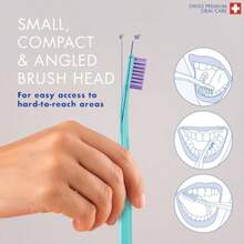 Curaprox CS 1560 Soft Toothbrush - 1560 Curen Filaments, Angled Head Octagonal Handle, Gentle Plaque Removal For Adults, Single Pack Random Color, Swiss Oral Care - 如圖所示 - 查看 6