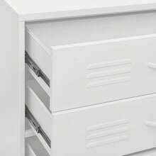vidaXL Cômoda branco 80x35x101,5 cm preto - Branco - Ver 7
