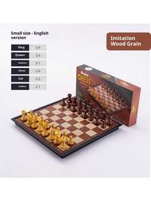 高级磁性折叠国际象棋棋盘套装（优质塑料材质，仿木纹，非实木）| 便携旅行 | 棋子不易丢失，易于收纳 | 适合家人朋友、国际象棋爱好者和游戏玩家 | 圣诞节、万圣节、感恩节礼物，也适合搭配跳棋、旅行国际象棋、家庭游戏之夜等场合。设计紧凑，方便携带，棋子品质优良，易于收纳，棋盘游戏，磁性国际象棋，适合朋友聚会、策略游戏玩家。 - 銅色 - 查看 12