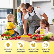 32 Piezas Herramientas de Cocina Montessori, Juguetes de Cocina Montessori para Niños para Cocinar y Cortar Bocadillos para Niñas Niños Cumpleaños Navidad (32PCS A),37856840 - Naranja - Ver 2
