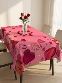 这款情人节桌布采用爱心和礼盒图案，由涤纶面料制成，是一款浪漫甜蜜的长方形桌布，饰有鲜艳的爱心和礼盒印花。它防污防皱，是情人节派对、情侣浪漫晚餐或居家用餐装饰的理想之选。 - 彩色 - 查看 14