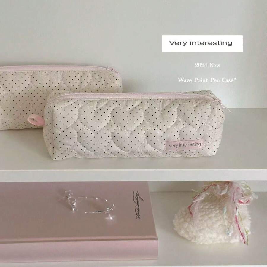 Pencil Bags - Pink Checkered Pencil Case - View 1