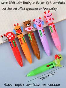 20pcs/Set Halloween Mini Multicolor 4-In-1 Ballpoint Pens, Cute Halloween Pumpkin, Witch, Skull Designs, Suitable For Halloween Party Favors, Candy Gifts, Birthday Gifts, Valentine's Day Gifts, Classroom & School Rewards, Office Supplies - Multicolor - View 4