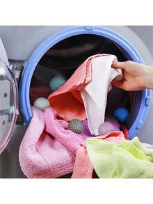 1/3/5个装可重复使用洗衣球 – 无化学成分的洗衣机和烘干机洗衣球，可去除绒毛、毛发和污渍，无需使用衣物柔顺剂 – 耐用的多色洗衣清洁球，减少衣物褶皱和静电，居家洗衣必备品 - 彩色 - 查看 9