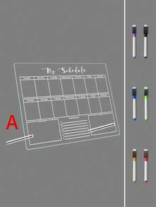 1pc Desktop Display Weekly/Monthly Planner Whiteboard, Reusable Dry Erase Board For Home Use, Memo Reminder Handwritten Message Board - Multicolor - View 12