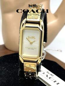 Coach Cadie Gold Steel Strap Silver White Dial Women's Watch - Gold - View 2