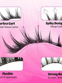 1 Pair Reusable Magnetic False Eyelashes, Natural Look, No Glue Needed, Soft & Easy To Wear/Remove. Eyelashes, Lashes, False Eyelashes, Women's Eye Makeup Gift, Eyelashes, Eyelashes, Eyelashes, Eyelashes, Eyelashes, Eyelashes, Christmas, Magnetic Eyelashes - Multicolor - View 3