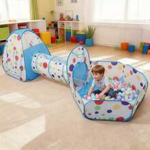 Spacious 3-In-1 Foldable Playhouse Tent - Portable, Easy To Assemble - Perfect Gift For Kids.Ocean Ball Pool Fence (Without Ball) Suitable For Both Indoor And Outdoor Use - Blue - View 1