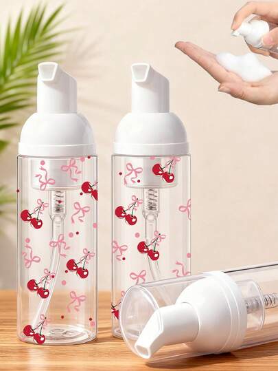زجاجة موزع الصابون الرغوي المزين بالفيونكة، زجاجة رغوية صغيرة للسفر لصابون السائل، شامبو، منظف رموش، غسول اليدين - زجاجة بلاستيكية شفافة قابلة لإعادة التعبئة، مناسبة لتنظيف غرفة المعيشة والنوم والحمام، ديكور المنزل، الضروريات السفرية، حفلات الزفاف والأعياد والهدايا لأولياء الأمور والأصدقاء وأعياد الميلاد والسنة الجديدة والاكسسوارات والهدايا الممتعة
