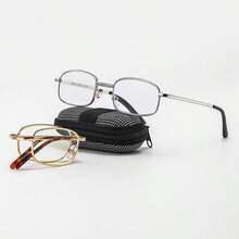 1 Par de Óculos de Leitura Portáteis e Leves Unissex. Óculos de Leitura Dobráveis Super Leves, Acompanha Estojo para Óculos, Adequado para Usar em Smartphones, Leitura de Livros, etc. Faixa de Dioptria de +1,00 a +4,00.