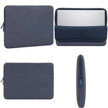 Rivacase 7703 Elegante Funda Azul p Pro 14 o Ultrabook 13.3". Fabricada con RPET Ecológico Reciclado, Resistente Agua, Doble Cierre, Protección Golpes Accidentales Colección Suzuka(default) - Multicolor - Ver 1