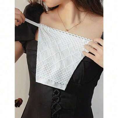 1pc Women Lace Decor Fashion Faux Collar For Daily Use Accessories Women Valentine's Day