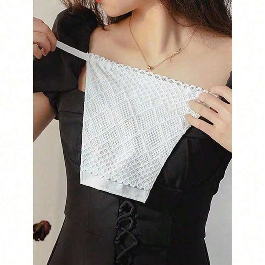 1pc Women Lace Decor Fashion Faux Collar For Daily Use Accessories Women Valentine's Day - White - View 1