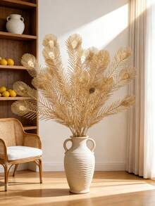 MEHELANY 1 pieza Planta artificial dorada, hojas falsas doradas, adecuada como regalo para mujeres, decoración de boda y cumpleaños, corona de fiesta DIY, decoración de estilo rústico para jarrones del hogar, centro de mesa, flor artificial, regalo de flor de plástico, regalo de graduación - Dorado - Ver 1