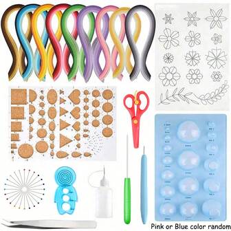 4/13/19 pezzi Kit di Quilling, Strisce di Carta per Quilling, Penna per Quilling, Tavoletta Modello, Strumenti Fai-da-Te per Artigianato e Disegno