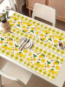 1pc Lemon Pattern Table Runner/Placemat, Suitable For Holidays, Parties, Birthdays, Dinners, Kitchen & Dining Room Decor, All Season Home Textile Decoration - Multicolor - View 17