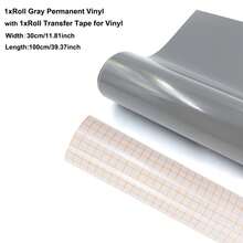 永久性乙烯基卷材套装 - 30 x 100厘米 多色永久性粘性乙烯基卷材 1 包 + 1 包转移胶带，兼容大多数切割机，易于使用，适用于派对装饰、贴纸、工艺切割、汽车贴花