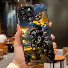 Motorrad-Muster Handyhülle, stoßfeste Handy-Schutzhülle, Handy-Zubehör kompatibel mit iPhone 11 12 13 14 15 Pro Max XR XS Max, Schutz - Schwarz - Übersicht 2