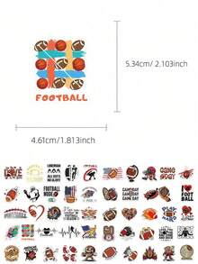 50pcs American Football Sticker Set - Sports Fan Stickers, Suitable For Laptop, Skateboard, Fridge - Ideal For Rewards, Collection And Decoration - Multicolor - View 7