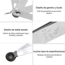 Juego de cucharas medidoras de cocina, Cucharas medidoras de acero inoxidable, Cucharas y tazas medidoras para medir líquidos e ingredientes secos - Rosa - Ver 2