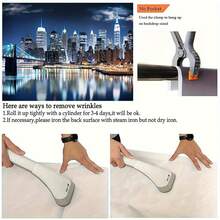 New York City Night Skyline Backdrop - 1pc Polyester Wall Decor For Home, Studio & Party Banners, Manhattan Skyscraper, Lighting Background Video, Banner Decorations - 彩色 - 查看 7