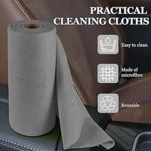 50/100pcs Microfiber Cleaning Cloth Roll - 25cm X25cm Tear Away Towels, Reusable Washable Rags, Ultra-Soft, Highly Absorbent, Perfect For Home, Car, And Office Use - 灰色的 - 查看 7