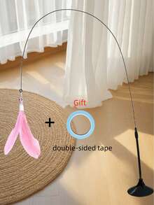 1. Cat Teaser Wand With Suction Cup, Regular Suction Cup Comes With Double-Sided Adhesive, Can Be Handheld. (The Product Is Available In Regular Suction Cup And Heavy-Duty Suction Cup, It Is Recommended To Purchase The Heavy-Duty Suction Cup For Stronger Suction.) Cat Toy, Boredom Relief Toy, Cat Toy With Suction Cup, Puppy Toy, Cat Teaser Toy, Anti-Bite And Chew-Resistant, Replaceable Suction Cup Head, Designed Specifically For Cats, Unleashes Cat's Instincts, Durable, Stable Base.